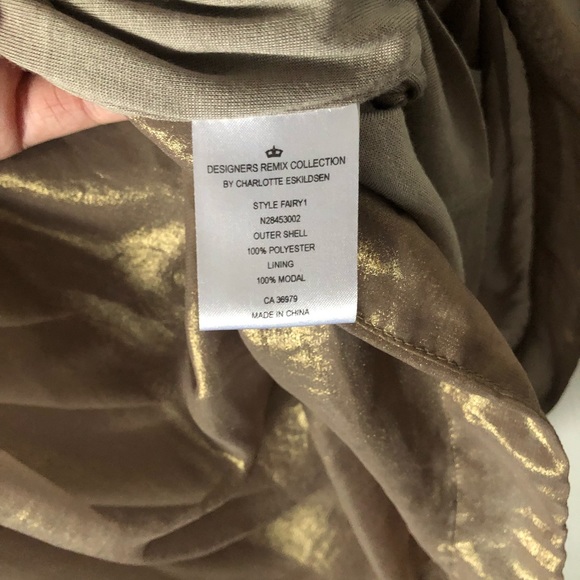 Designers Remix Collection Gold Metallic Dress - Picture 6 of 6